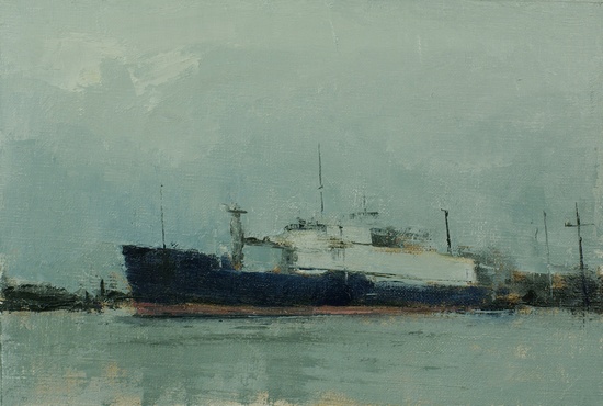 Blue Pacific (study). 6x10, oil on linen. 2016