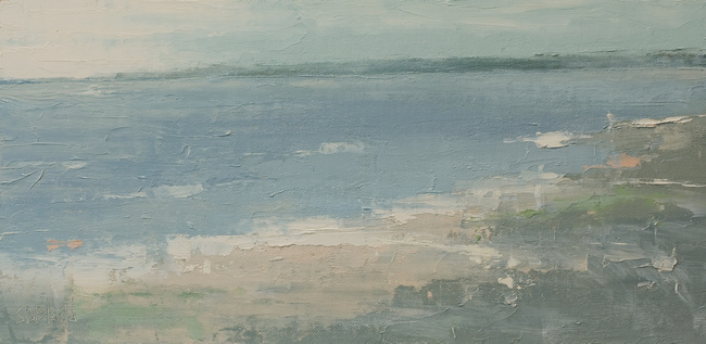 An oil painting based on the beach in Ballard WA