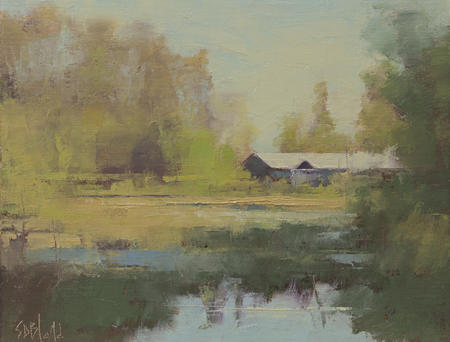 Landscape painting of Nisqually reserve in WA