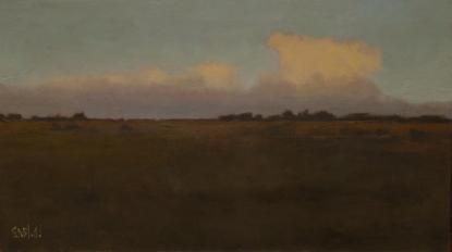 Painting of a cloud bank above the steppe